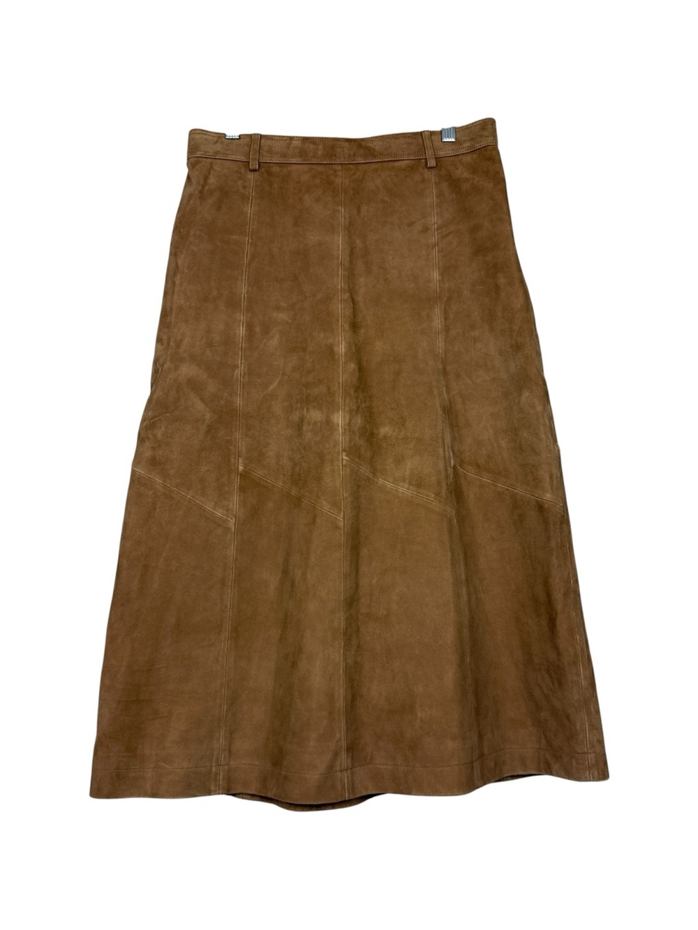 Sézane Meliora Suede Goat Leather Tan Long Fall Skirt - Picture 3 of 6